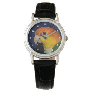Colorful Caique Parrot Horloge
