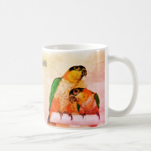 Colorful Caique Parrot Pair Bird Art gepersonalise Koffiemok (Rechts)