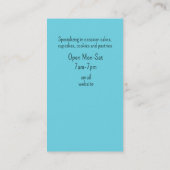 Colorful Cake Bakery Business Auto Visitekaartje (Achterkant)