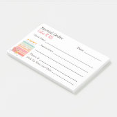 Colorful Cake Bakery Special Order Note Pad (Schuin)