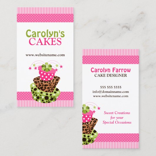 Colorful Cake Bakery Visitekaartje (Voorkant / Achterkant)