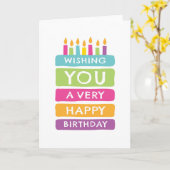 Colorful cake, blije verjaardagskaarten kaart (Gele Bloem)