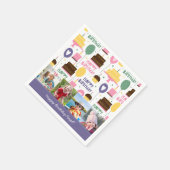 Colorful Cake Pattern Happy Birthday met naam foto Servet (Hoek)