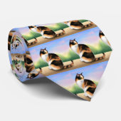 Colorful Calico Cat Stropdas (Opgerold)