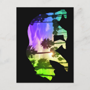Colorful California Beer Beach Landscape Palms Sun Briefkaart
