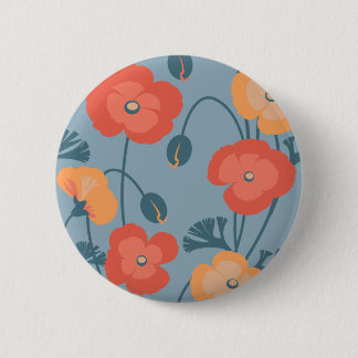 Colorful California Poppy Pattern Ronde Button 5,7 Cm