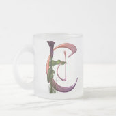 Colorful Calla Initiaal C Matglas Koffiemok (Links)