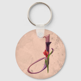 Colorful Calla Initiaal J Sleutelhanger