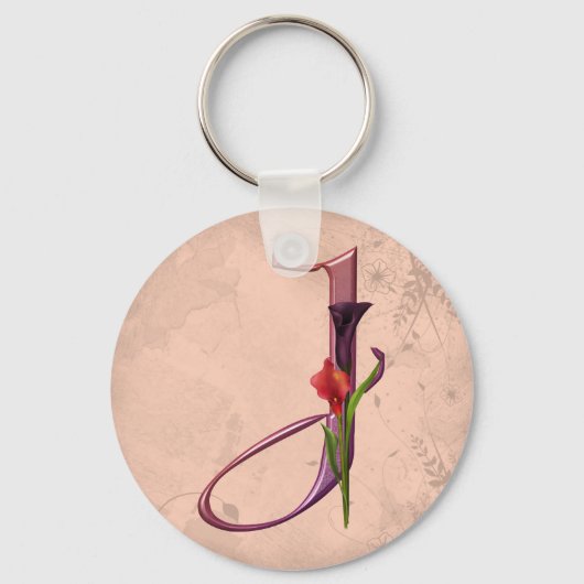Colorful Calla Initiaal J Sleutelhanger (Voorkant)