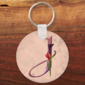 Colorful Calla Initiaal J Sleutelhanger (Voorkant)