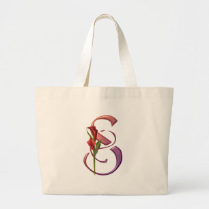 Colorful Calla Initiaal S Grote Tote Bag