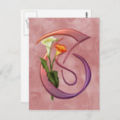Colorful Calla Initiaal T Briefkaart (Voorkant / Achterkant)