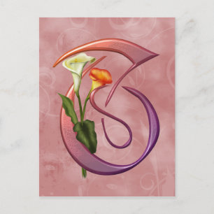Colorful Calla Initiaal T Briefkaart