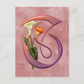 Colorful Calla Initiaal T Briefkaart (Voorkant)