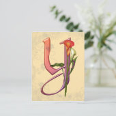 Colorful Calla Initiaal Y Briefkaart (Staand voorkant)
