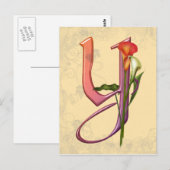 Colorful Calla Initiaal Y Briefkaart (Voorkant / Achterkant)