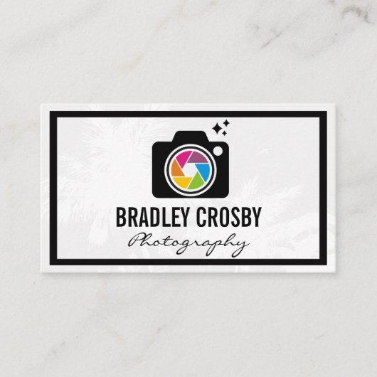 Colorful Camera Lens Logo Visitekaartje (Voorkant)