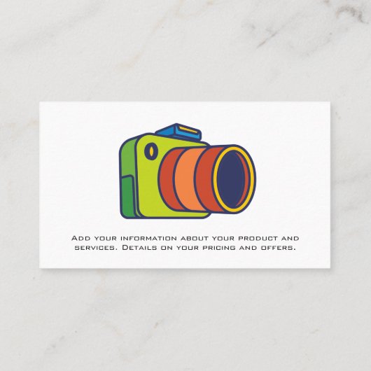 Colorful Camera Logo Visitekaartje (Achterkant)