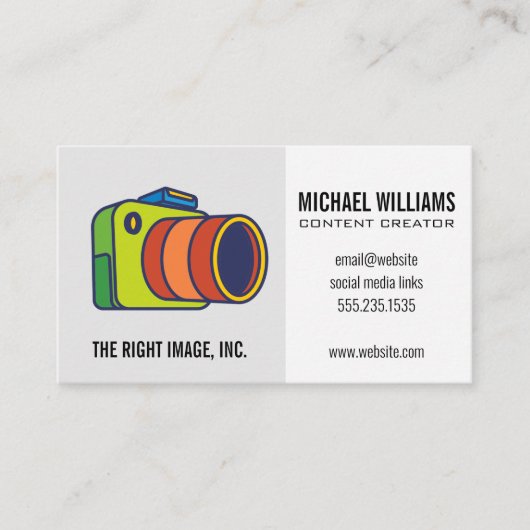Colorful Camera Logo Visitekaartje (Voorkant)