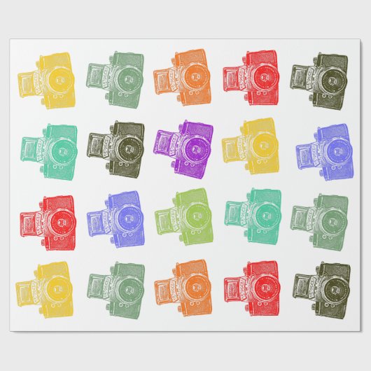 Colorful Cameras Cadeaupapier (Vlak)