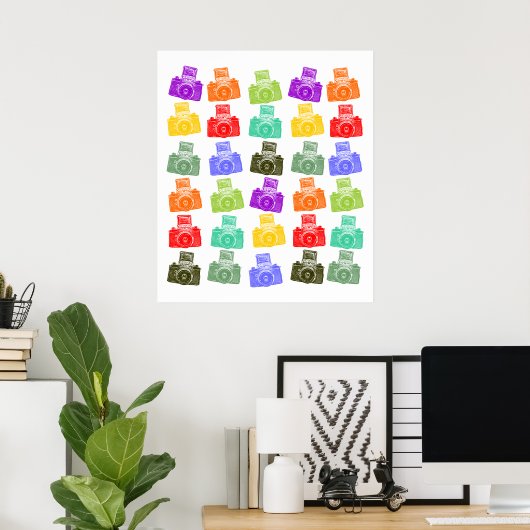 Colorful Cameras Poster (Thuiskantoor)