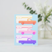 Colorful Camper Trailer Patroon Briefkaart (Staand voorkant)