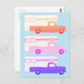 Colorful Camper Trailer Patroon Briefkaart (Voorkant / Achterkant)
