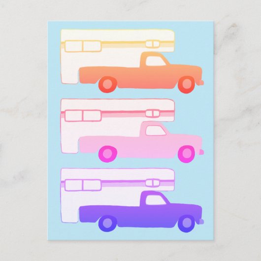 Colorful Camper Trailer Patroon Briefkaart (Voorkant)