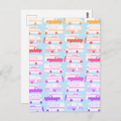 Colorful Camper Trailer Vanlife RV Patroon Briefkaart (Voorkant / Achterkant)