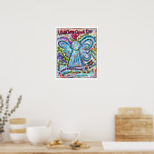 Colorful Cancer Angel Art Poster Print - White Edg (Keuken)