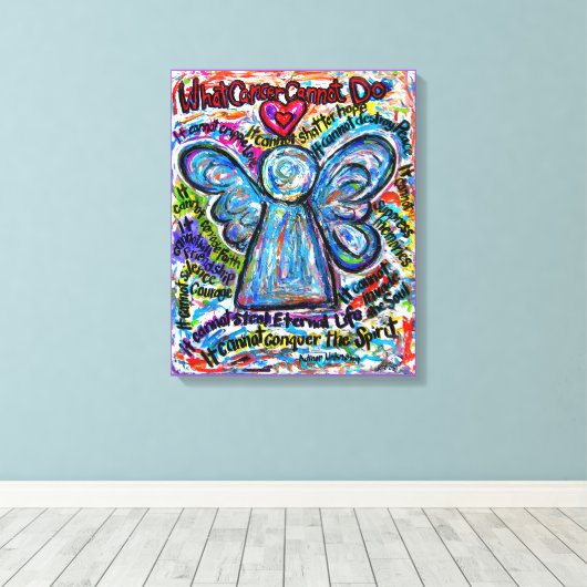 Colorful Cancer Angel Canvas Art Afdrukken (Insitu (Houten vloer))