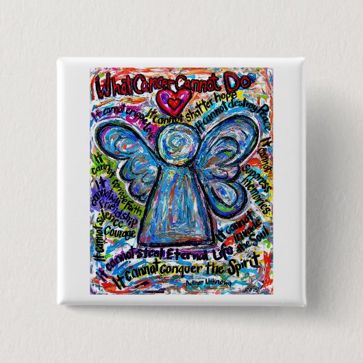 Colorful Cancer Angel die Kunst Button of pin schi (Voorkant)