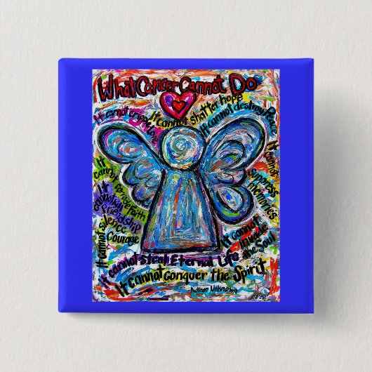 Colorful Cancer Angel die Kunst Button of pin schi (Voorkant)