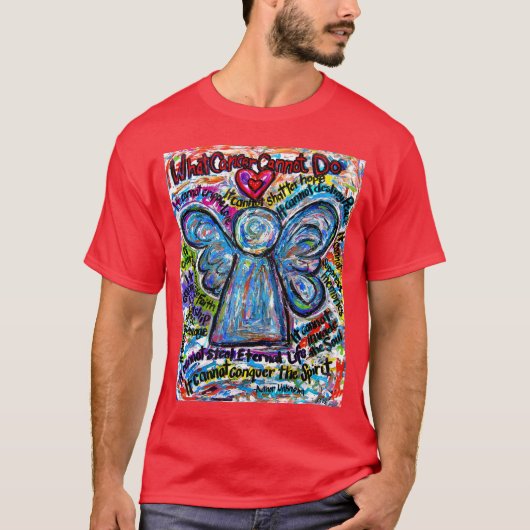 Colorful Cancer Angel die T-shirt schildert (Voorkant)