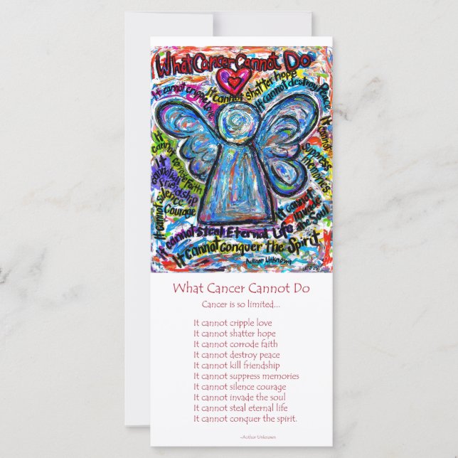 Colorful Cancer Angel-rackkaart (Voorkant)