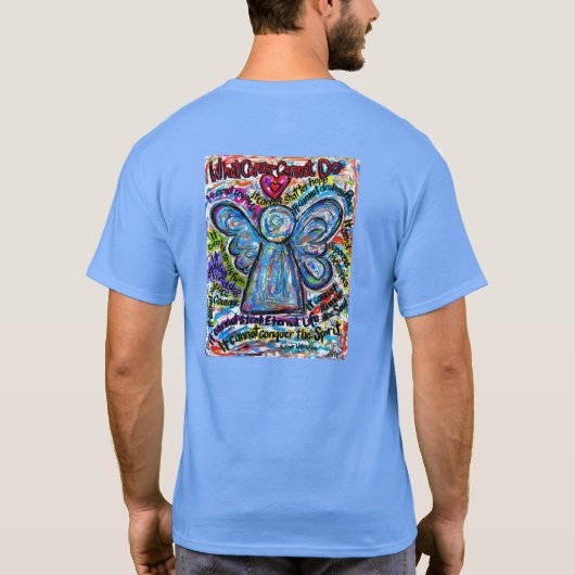 Colorful Cancer Angel T-shirt (schilderen op achte (Achterkant)