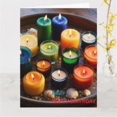Colorful Candles Happy Birthday Kaart (Gele Bloem)