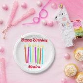 Colorful Candles Happy Birthday Paper Bord (Feest)