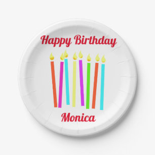 Colorful Candles Happy Birthday Paper Bord