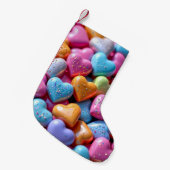 Colorful Candy Love Hearts Kleine Kerstsok (Voorkant (Hangend))