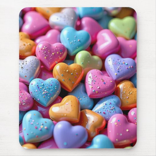 Colorful Candy Love Hearts Muismat (Voorkant)