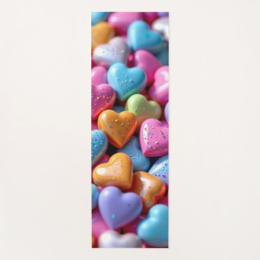 Colorful Candy Love Hearts Yogamat (Voorkant)