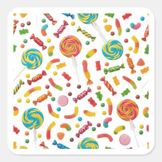 Colorful Candy Pattern Background Sticker (Voorkant)