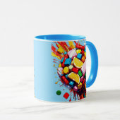 Colorful Candy Sphere Mug | Sweet & Fun Coffee Cup Mok (Voorkant rechts)