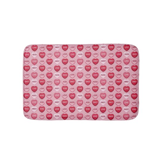 colorful candy Valentine's day heart pattern Badmat (Voorkant)