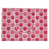 colorful candy Valentine's day heart pattern Groot Cadeauzakje (Achterkant)