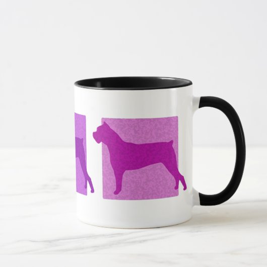 Colorful Cane Corso Silhouettes Mok (Rechts)