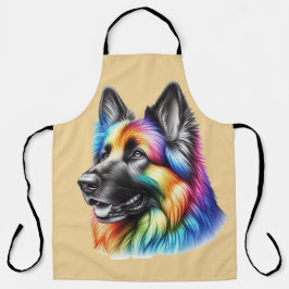 Colorful Canine Chef Artistic Rainbow Dog  Schort