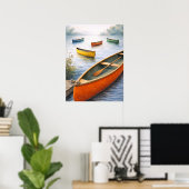 Colorful Canoes Poster (Thuiskantoor)