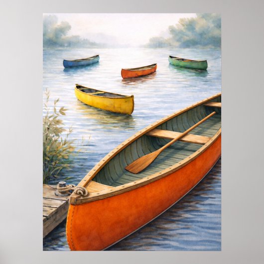 Colorful Canoes Poster (Voorkant)
